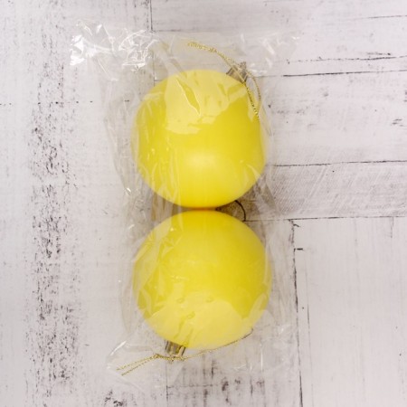 Set of balls plastic D-8 cm, 2 pcs "matte" yellow-1