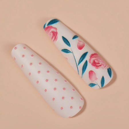 Follow nails "Light mood", 12 pcs, with adhesive plates, ballerina shape, multi -colored-3