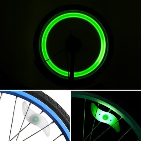 Bicycle lamp on the knitting needle, waterproof, 1 diode, 12.5 x 3.5 x 2 cm, 2 pcs, green-6