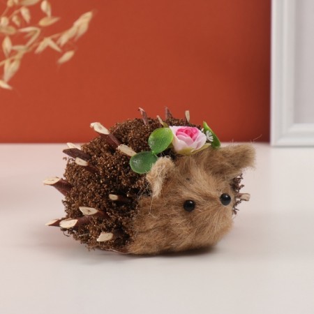 Decor "Hedgehog with flowers" 15x10x9 cm-3