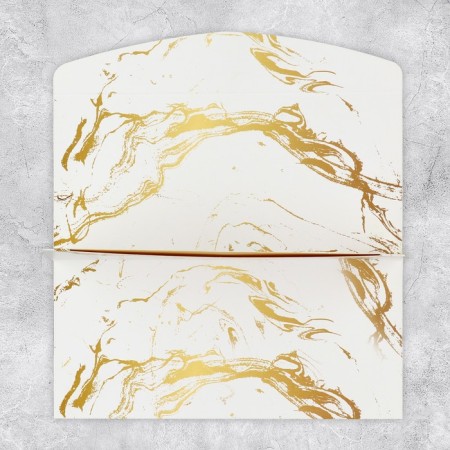 Gift envelope with the inner pocket “Congratulations!”, Gold marble 20 x 9.5 cm-4