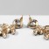 Hanging earrings with rhinestones "bun" deciduous, blue in gold, 9.5 cm