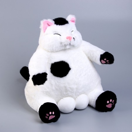Soft toy "cat", with black paws, 35 cm, white color