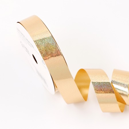 Tape, "velvet" for decor and gifts, gold, 2 cm x 50 m-1
