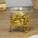 Glass candlestick, 1 candle "Flower" Gold 6.5x6x6 cm