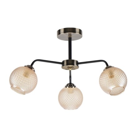 Lamp Ceiling Economy Highlight 12148/3AB+BK AMB, 3x60W, E27, 32x61x61 cm, bronze color