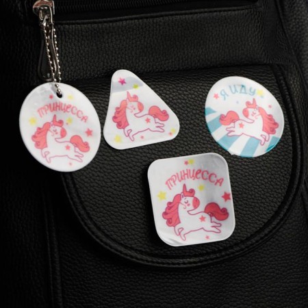 A set of reflectors "Princess", bracelet, keychain, stickers 3 pcs.-3