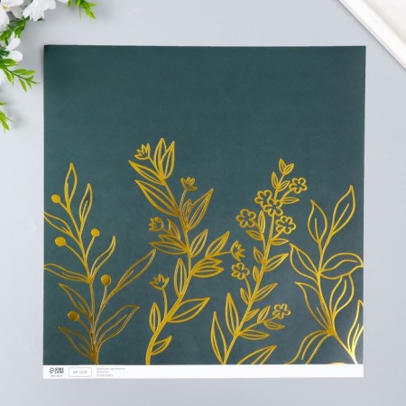 Scrapbooking paper bilateral "fan and multi -traffic gold" density 180 g 30.5x32cm-3