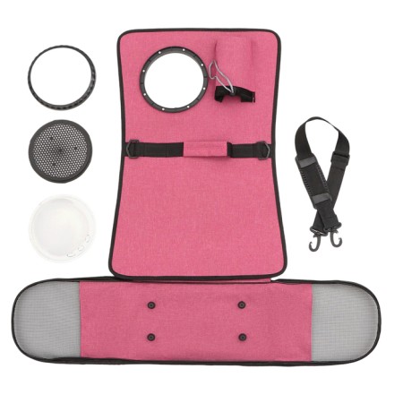 Board-carrier with an organizer and porthole, 43 x 24 x 28 cm, pink-13