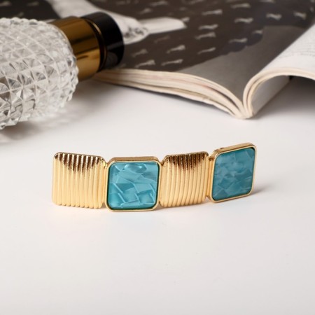 Hair hair clip "Irma" 8 cm, golden blue