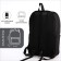 Youth backpack from textiles with a zipper, waterproof, 4 pockets, black/gray color