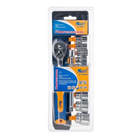 A set of end heads Kraft KT700319, with ratchery, 3/8 ", 6-gr., 10-24 mm, 12 items