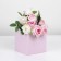 Box for flowers with PVC lid, pink, gift packaging, 12 x 12 x 12 cm