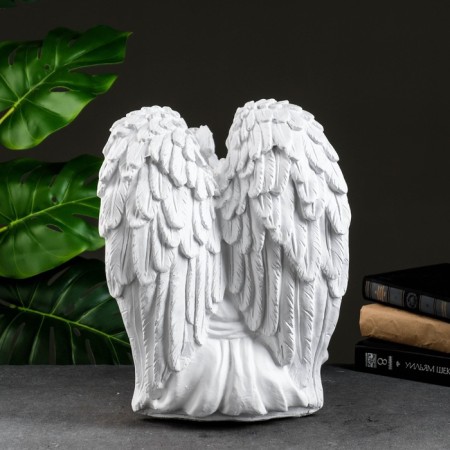 Figure "Angel Girl sitting" Big, white 28x45x37cm-2