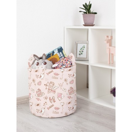 Basket for toys "Cupid and bird, size 35x35 cm