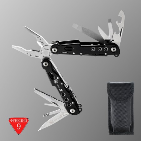 Stinger multitule with a nylon cover, 9 functions, steel, aluminum, black