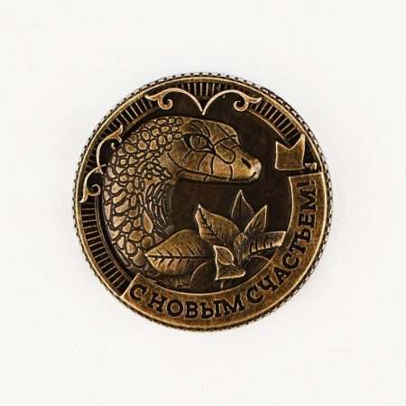 Coin New Year's amulet "New Year: Happy Year", Diam 2.5 cm-3