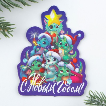 Happy New Year magnet, 6 x 7.8 cm-2