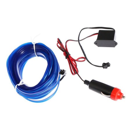 Cartage neon thread for lighting salon, 12 V power adapter, 7 m, blue-1
