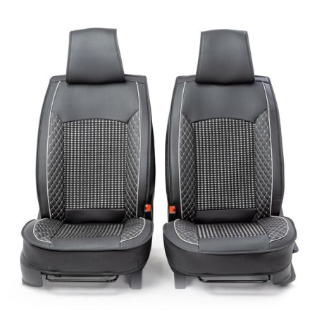 Frame caps for the front seats Car Performance, 2 pcs, eco-leather, black and gray-1