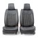 Frame caps for the front seats Car Performance, 2 pcs, eco-leather, black and gray