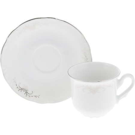 Coffee service 6/9 Constance, decor "Gray ornament, Platinum layering", 15 items-2