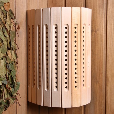 Lampshade from linden, wall -mounted rubble-1