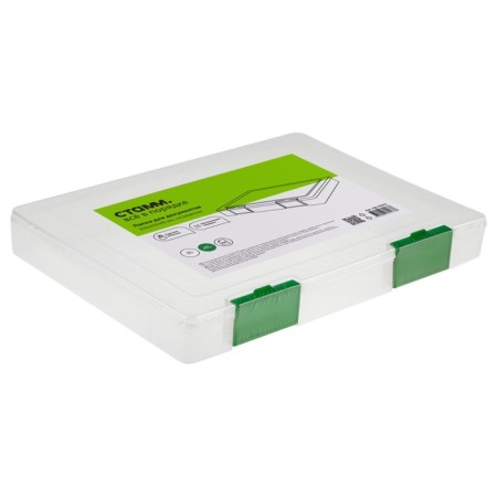 A4 documents container, Istanm with green latches, transparent-5