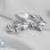 Brooch "Butterflies" trio with pearls, white color in silver