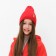 Children's hat Minaku with a lapel of Rr. 56-58, col. red