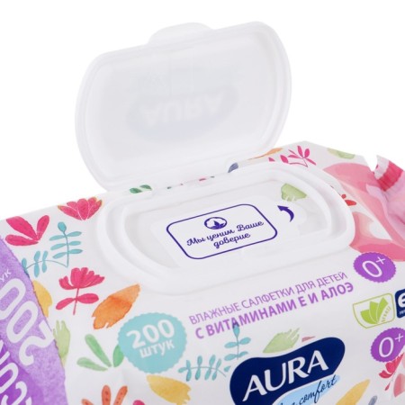 Wet Aura Ultra Comfort napkins, for children, 200 pcs.-13