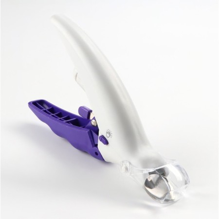 Clawers for animals, with LED flashlight and container for claws, batteries, white-violets.-2