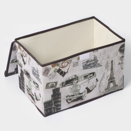Stellyer box for storage with a lid "Country", 38 × 25 × 25 cm, design mix-3