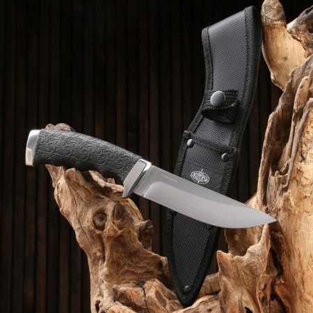 The hunting knife "Ples" steel - 95x18. Handle - steel / rubber, 25 cm