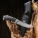 The hunting knife "Ples" steel - 95x18. Handle - steel / rubber, 25 cm