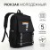 A backpack with a zipper, 2 external pockets, black color