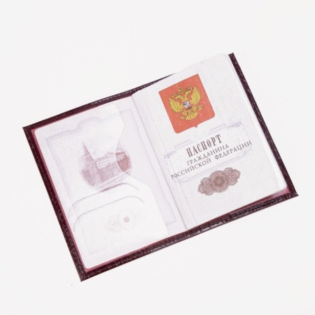 Cover for passport, burgundy color-4