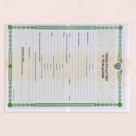 Folder for birth certificate "Girl" frame, balls, a5-4