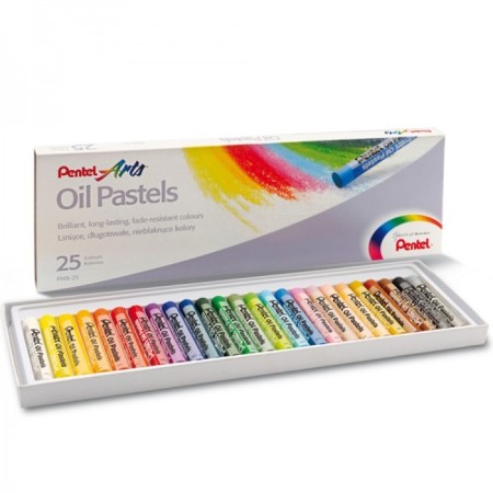 Oil pastel, 25 colors, Pentel 8/60 mm, in cardboard-10
