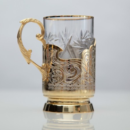 Чайный набор ГЕРБ РФ (подстаканник с блюдцем)-3