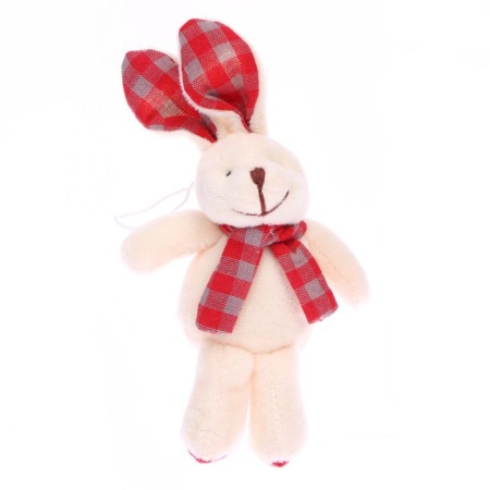 Soft toy "Rabbit with a scarf in a cage", on a suspension, color mix-3