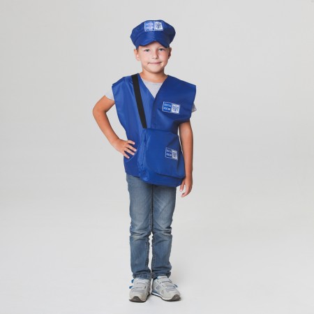 The carnival costume "Postman", vest, headgear, bag, height 110-122 cm, 4-6 years old