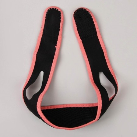 Textile mask to correct the oval of the face, on Velcro, black/pink color-5
