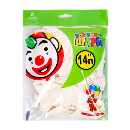 Latex ball 12 ", pastel, set 50 pcs., White color-1
