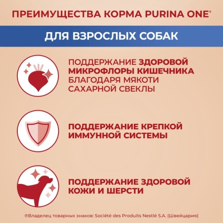 Сухой корм Purinа One medium/maxi для взрослых собак, курица/рис, 10 кг-4
