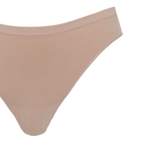 Panties female thongs are seamless, beige color, size 48-52 (l-ha)-9