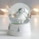 Souvenir Polystone Water Ball "Santa Claus with a gift" White with silver 7x6.7x8.8 cm