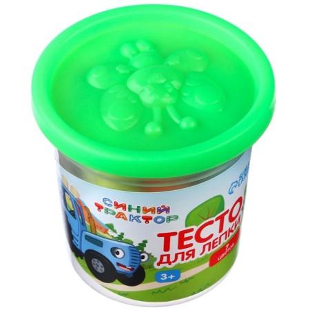 Modeling dough, 7 colors of 15 g, blue tractor, mix-3