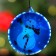 Light suspension "Snowman" 8 cm, batteries LR44x3, glow of multi