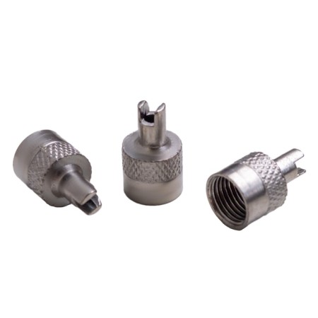 Caps on the tire valve with a key, chrome, metal, 60 pcs., AVC-60-04-2
